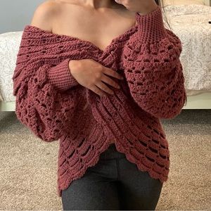 Crochet 🧶 hand woven oversized cardigan One size fits all